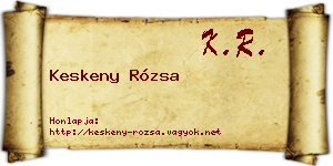 Keskeny Rózsa névjegykártya